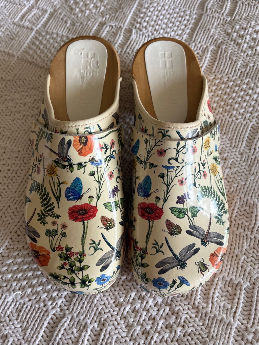 Bjork Swedish Comfort Dahlia Open Back Leather Clogs In Multi Sz Eu 39